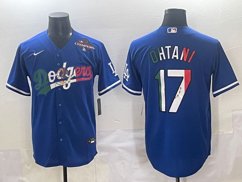 Men 2025 Los Angeles Dodgers #17 Ohtani Blue Nike MLB Jersey style 7159